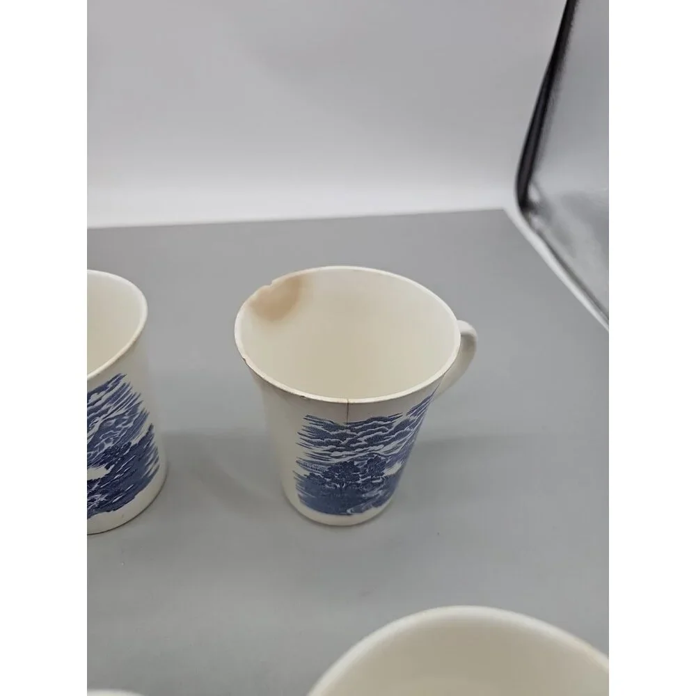 7 Vintage Royal Warwick China Coffee Mugs Lochs of Scotland 2 No Chips Rest Chip